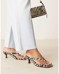 ASOS - Hawaii Toe Thong Kitten Heeled Sandals - Lyst
