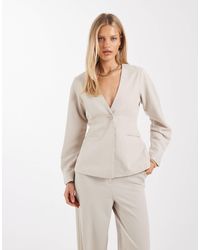 Pieces - Tailored Cinched Waist Blazer Co-ord - Lyst