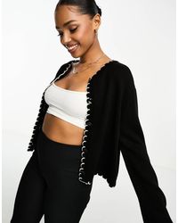 Miss Selfridge - Asos Design Blanket Stitch Cardigan - Lyst