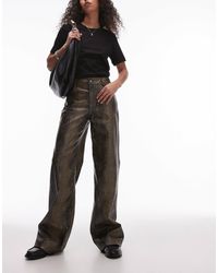 Mango - Pantalon droit en imitation cuir à imprimé serpent - Lyst