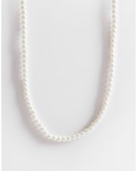 ASOS - Short 6mm Glass Faux Pearl Necklace - Lyst