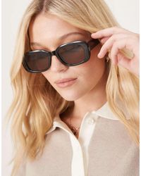 ASOS - Occhiali Da Sole Medi Squadrati Spessi Neri - Lyst