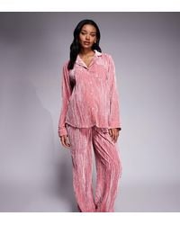 ASOS - Asos Design Maternity Velvet Texture Pyjama Set - Lyst