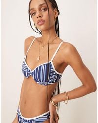 Abercrombie & Fitch - Contrast Trim Underwire Bikini Top Co-ord - Lyst