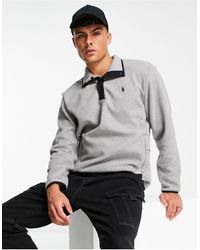 Polo Ralph Lauren - Sweatshirt Met Iconisch Logo En Contrasterende Korte Knoopbies Met Drukknopen - Lyst