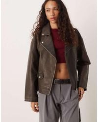 JJXX - Faux Leather Biker Jacket - Lyst
