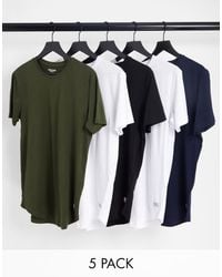 Jack & Jones - – 5er-pack lang geschnittene t-shirts - Lyst
