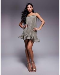 ASOS - Cami Strap With Curly Hem Aline Mini Dress - Lyst