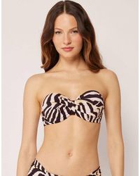 Calzedonia - Fuller Bust Bandeau Bikini Top Savannah Zebra - Lyst