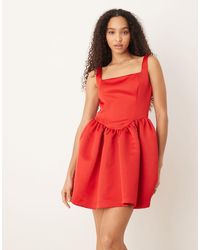 Gina Tricot - Corset Style Satin Mini Dress - Lyst