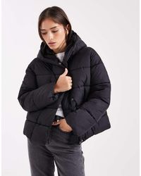 Vero Moda - Short Puffer Coat With Hidden Zip Detail - Lyst