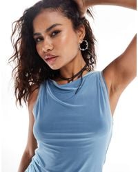 Collusion - Slash Neck Tank Top With Overlocking - Lyst