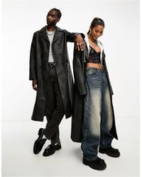 Reclaimed (vintage) - Unisex Faux Leather Look Longline Trench Coat - Lyst