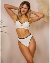 Wolf & Whistle - X Maia Andrews Contrast Trim High Waist Bikini Bottom - Lyst