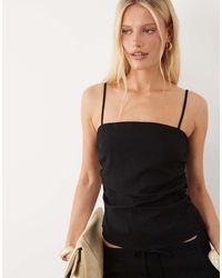 Mango - Riga Strappy Ruched Side Top - Lyst