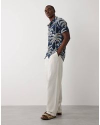 Threadbare - Short Sleeve Shirt With Palm Tree Print - Lyst