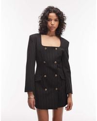 ASOS - Double Breasted Tailored Square Neck Mini Dress - Lyst
