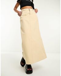Reclaimed (vintage) - Denim Maxi Skirt - Lyst