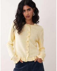 Jdy - Frill Details Knitted Cardigan - Lyst