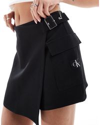 Calvin Klein - Buckle Wrap Mini Skort - Lyst