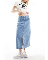 SELECTED - Femme - jupe longue en jean - délavage clair - Lyst