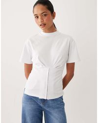 ASOS - Hybride Asymmetrische Poplin Top Met Peplumzoom - Lyst
