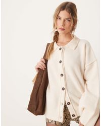 ASOS - Knitted Collar Shirt Cardigan With Seam Detail - Lyst