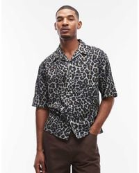 AllSaints - Silesia Short Sleeve Leopard Print Shirt - Lyst