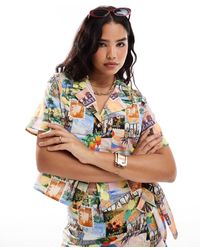 ASOS - Linen Look Co-Ord Short Sleeve Shirt - Lyst