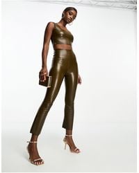 Commando - Co-ord Faux Leather Cropped Flare leggings - Lyst