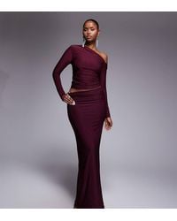 Kaiia - Exclusive Double Layered Slinky Column Maxi Skirt Co-Ord - Lyst