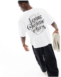 ASOS - Camiseta blanca extragrande con estampado en la espalda "leisure club" - Lyst
