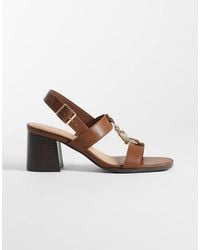 New Look - Chain Strap Detail Block Heeled Sandals - Lyst