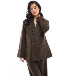 Pieces - Double Breasted Tailored Blazer Co-ord - Lyst