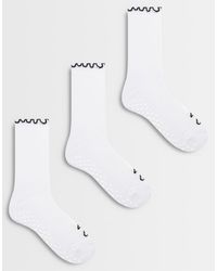 4505 - Set Van 3 Antislip Sokken Met Lettuce-Rand Voor Pilates - Lyst