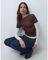 ASOS - Shrunken Double Layer Long Sleeve Tee - Lyst