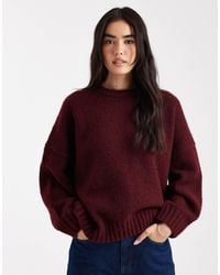 ASOS - Oversized Crew Neck Sweater With Curved Hem - Lyst
