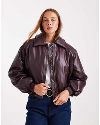 Cotton On - Faux Leather Puff Jacket - Lyst