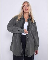 Yours Clothing - Western Denim Shirt - Lyst