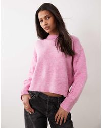 ASOS - Boxy Crew Neck Jumper With Side Split Detail - Lyst
