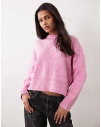 ASOS - Boxy Crew Neck Jumper With Side Split Detail - Lyst