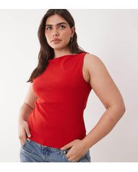 Brave Soul - Brave Soul Curve Slash Neck Singlet Top - Lyst