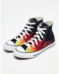 Converse - Chuck Taylor All Star Hi Trainers With Flames - Lyst