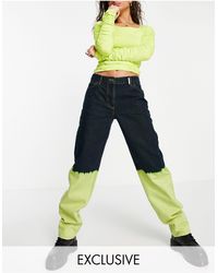 Collusion - – x014 – gerade geschnittene jeans im stil der 90er mit halbhohem bund und dip-dye-färbung - Lyst