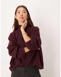 ASOS - Longline Jumper With Funnel Neck - Lyst