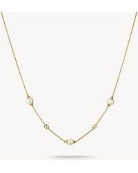 Thomas Sabo - Kette mit perlen und weißem zirkonia - Lyst
