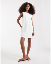 ONLY - Bow Detail Denim Mini Dress - Lyst