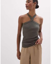 Intimissimi - Ribbed Superior Cotton Crossover Cami - Lyst