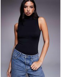 GOOD AMERICAN - Weightless Mock Neck Bodysuit - Lyst