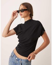 ASOS - Twist Shoulder Drapey Top - Lyst